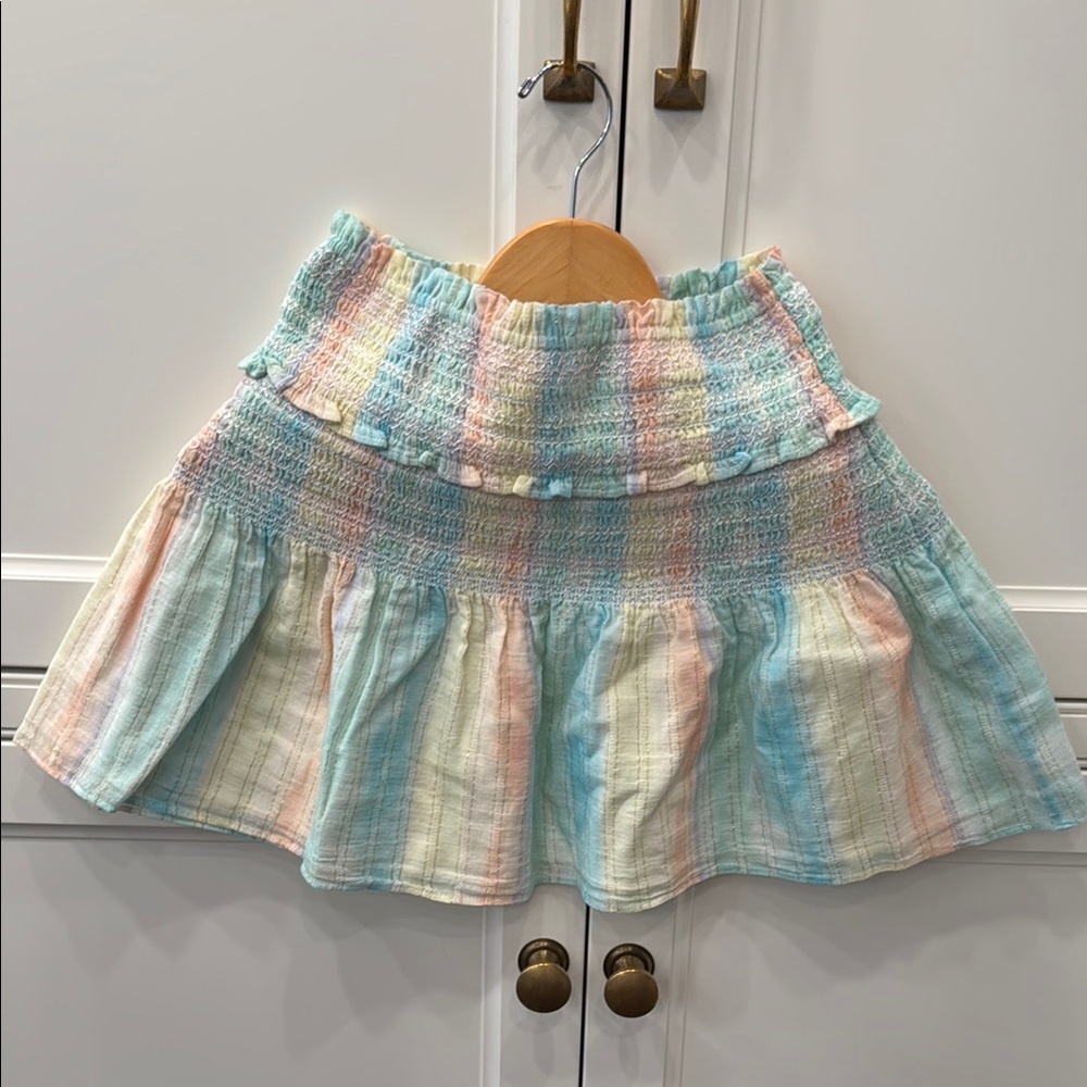 LoveShackFancy Pastel Plaid Mini Skirt